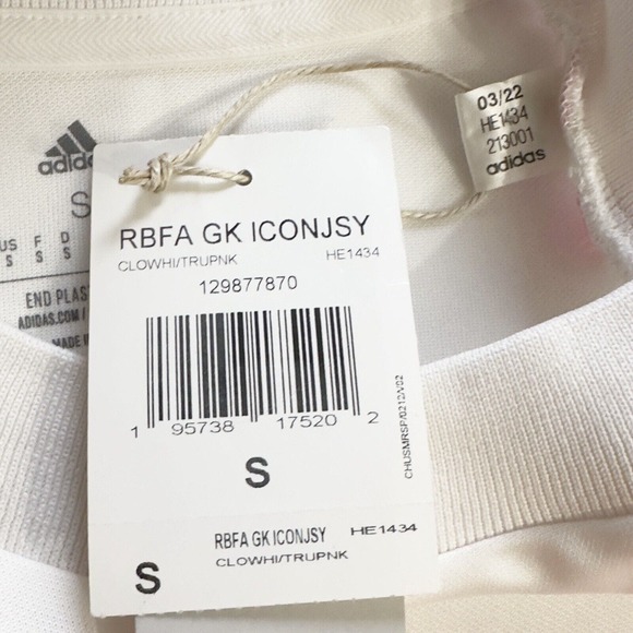 Adidas Belgium National Soccer Icon Goalkeeper Pink Stripes White Size S - Picture 10 of 10